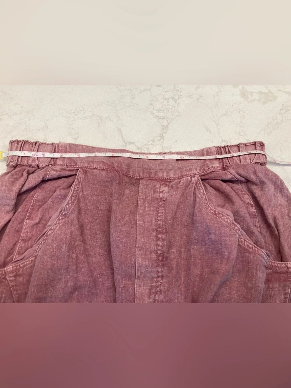 FREE PEOPLE High Road Washed Pull-On Linen Blend Barrel Pants in Blushed Tint - Picture 6 of 6